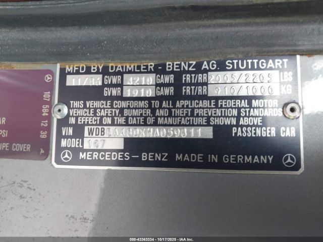 1987 MERCEDES-BENZ 560 WDBBA48DXHA059811 Photo 8