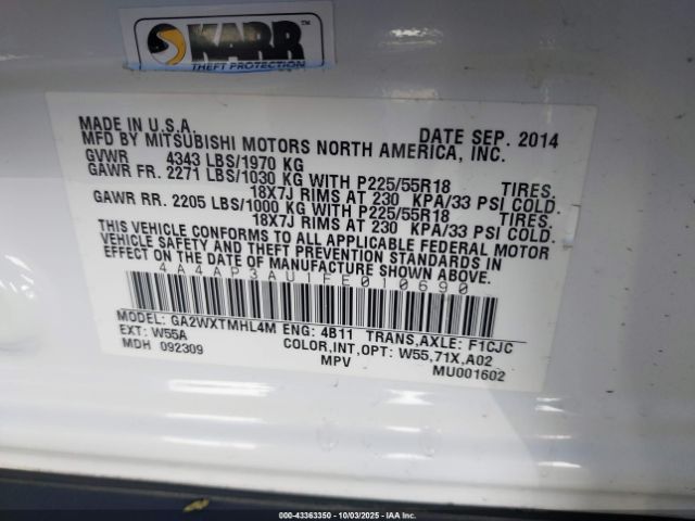 2015 MITSUBISHI OUTLANDER SPORT 4A4AP3AU1FE010690 Photo 8