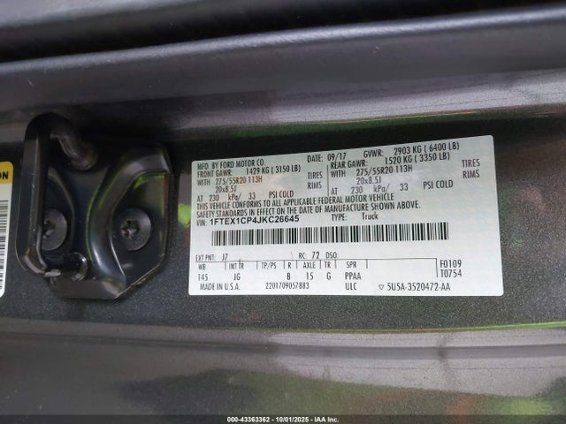 Ford 2.7l-4v 2018 1FTEX1CP4JKC26645 Image 9
