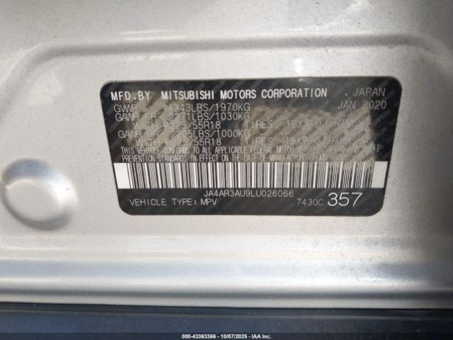 2020 MITSUBISHI OUTLANDER SPORT JA4AR3AU9LU026066 Photo 8