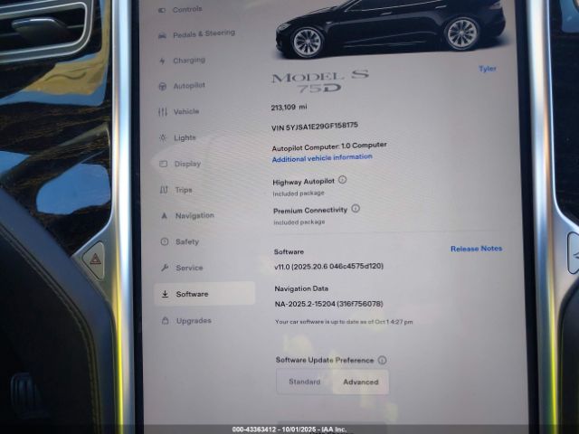 2016 TESLA MODEL S 5YJSA1E29GF158175 Photo 6