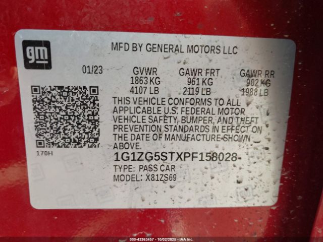 2023 CHEVROLET MALIBU 1G1ZG5STXPF158028 Photo 8