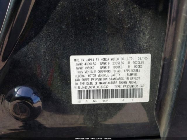 2005 ACURA TSX JH4CL969X5C033932 Photo 8