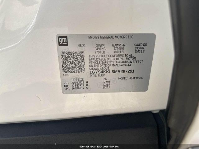 2021 CADILLAC ESCALADE ESV 1GYS4KKL8MR397291 Photo 8