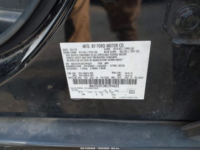 2019 FORD ECOSPORT MAJ3S2FE3KC294622 Photo 8