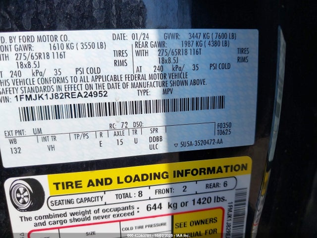 1FMJK1J82REA24952 Ford gtdi-standard