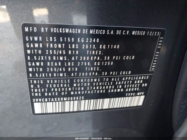 2024 VOLKSWAGEN TIGUAN 3VVCB7AXXRM069625 Photo 8