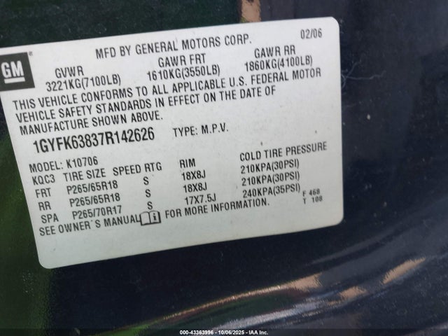 2007 CADILLAC ESCALADE 1GYFK63837R142626 Photo 8