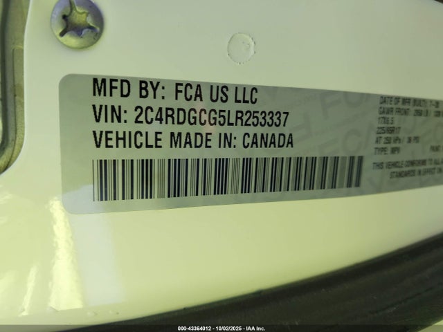 2020 DODGE GRAND CARAVAN 2C4RDGCG5LR253337 Photo 8