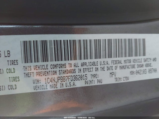 1C4NJPBB7FD362015 Jeep Patriot