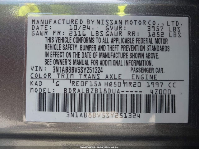 Nissan SENTRA S 2025 3N1AB8BV5SY251324 Image 9