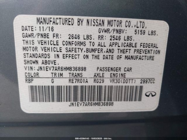 2017 INFINITI Q50 JN1EV7AR6HM836898 Photo 8