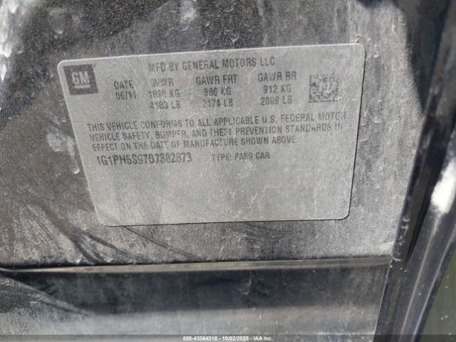 2011 CHEVROLET CRUZE 1G1PH5S97B7302873 Photo 8