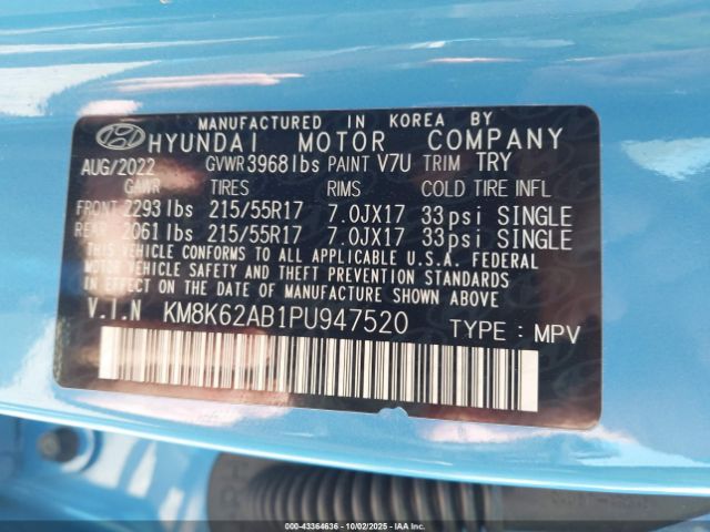 2023 HYUNDAI KONA KM8K62AB1PU947520 Photo 8