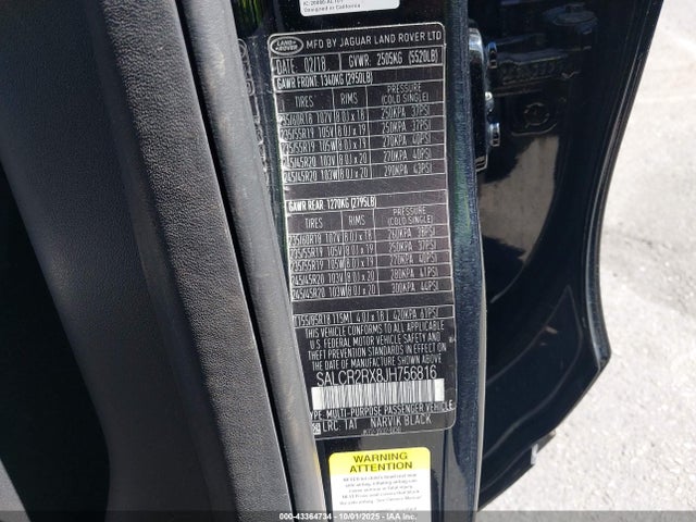Land Rover aj20p 2018 SALCR2RX8JH756816 Image 9