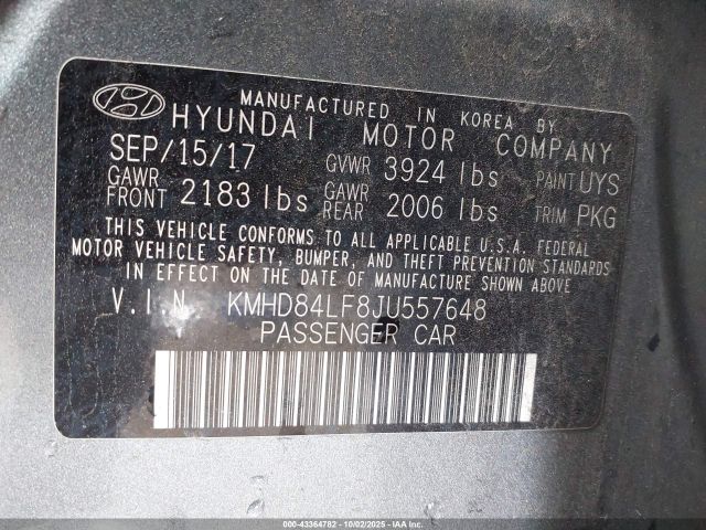 2018 HYUNDAI ELANTRA KMHD84LF8JU557648 Photo 8