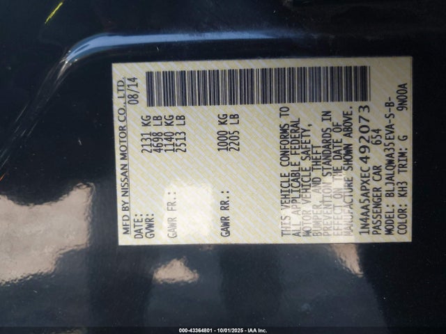 Nissan 2014 2014 1N4AA5APXEC492073 Image 9