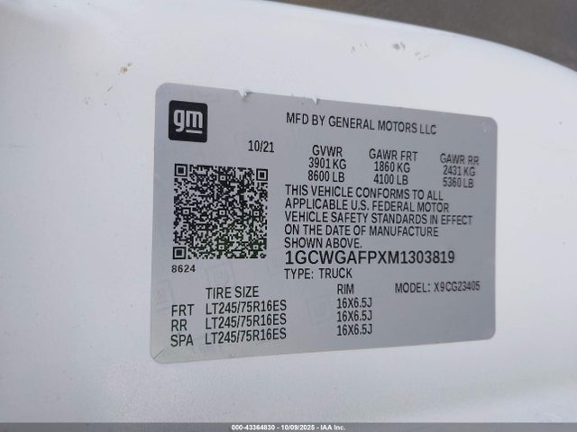 1GCWGAFPXM1303819 Chevrolet lv1