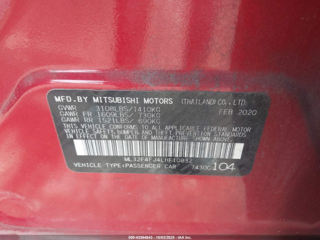 2020 MITSUBISHI MIRAGE G4 ML32F4FJ4LHF10832 Photo 8