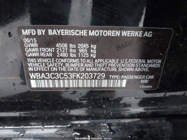 2015 BMW 320I WBA3C3C53FK203729 Photo 8
