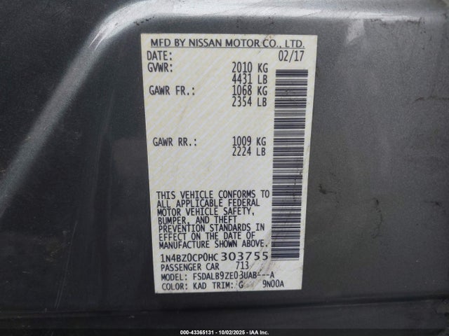 Nissan LEAF S 2017 1N4BZ0CP0HC303755 Image 9