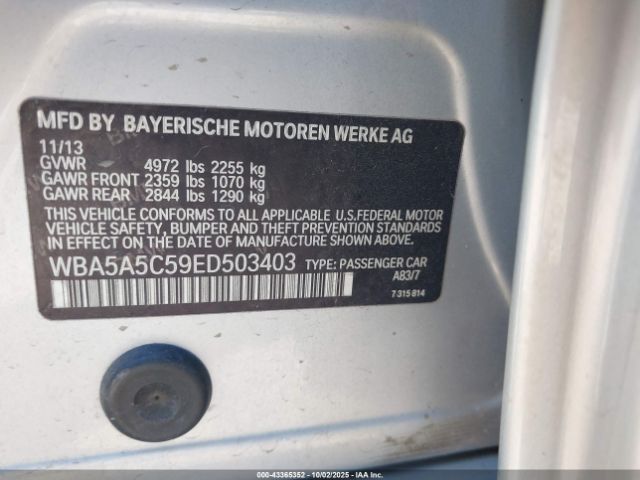 2014 BMW 528I WBA5A5C59ED503403 Photo 8