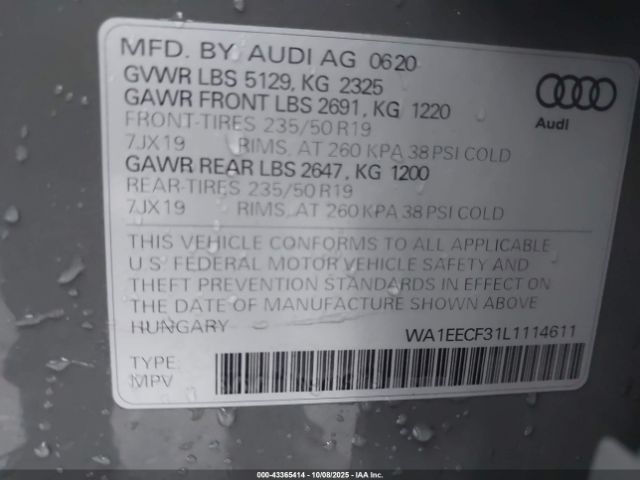 2020 AUDI Q3 WA1EECF31L1114611 Photo 8