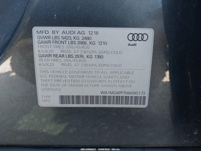 2017 AUDI Q5 WA1M2AFP7HA090172 Photo 8