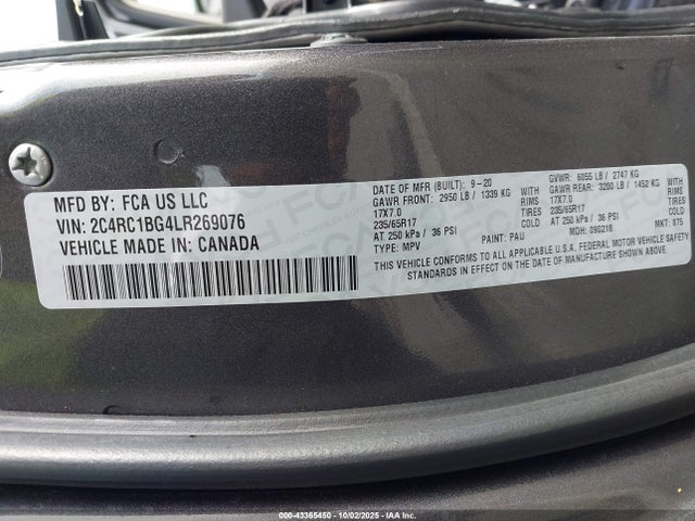 Chrysler 2020 2020 2C4RC1BG4LR269076 Image 9