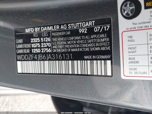WDDZF4JB6JA316131 Mercedes-Benz E 300