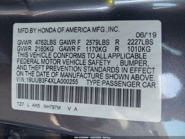 2020 ACURA TLX 19UUB3F4XLA000255 Photo 8