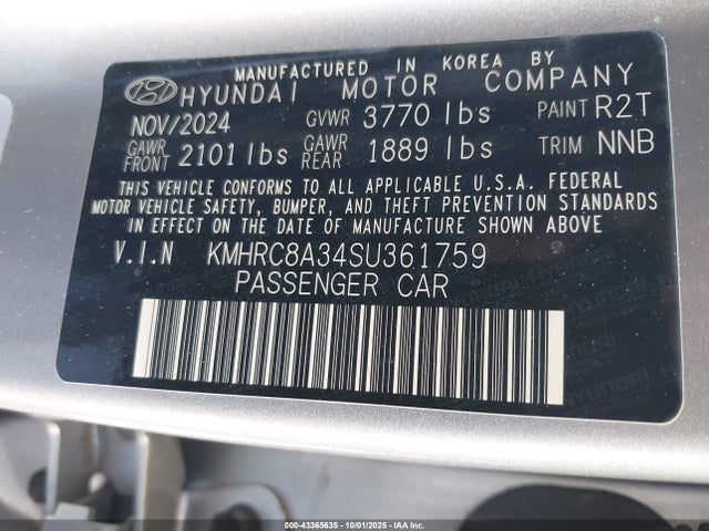 Hyundai mpi gamma ii 2025 KMHRC8A34SU361759 Image 9