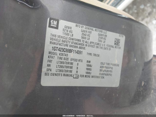 2011 GMC SIERRA 3500HD 1GT423C88BF114391 Photo 8