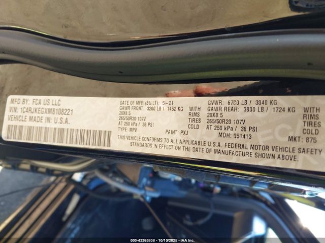 2021 JEEP GRAND CHEROKEE L 1C4RJKEGXM8108221 Photo 8