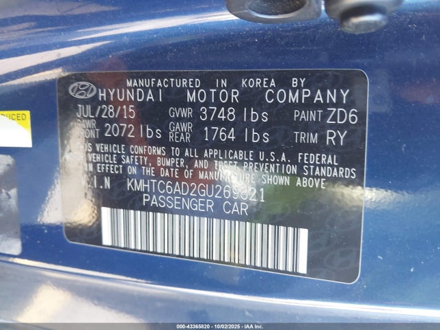 Hyundai dohc gdi gamma 2016 KMHTC6AD2GU269821 Image 9