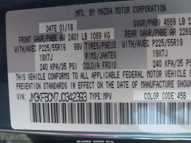 2018 MAZDA CX-5 JM3KFBCM7J0342393 Photo 8