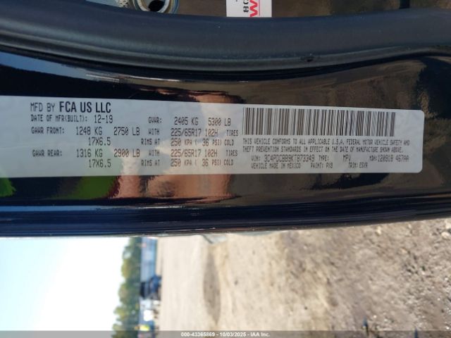 2019 DODGE JOURNEY 3C4PDCBB9KT873349 Photo 8