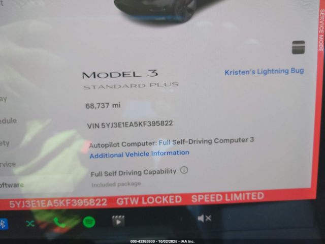 2019 TESLA MODEL 3 5YJ3E1EA5KF395822 Photo 6
