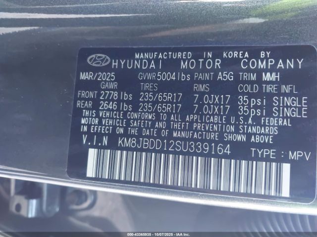 2025 HYUNDAI TUCSON HYBRID KM8JBDD12SU339164 Photo 8