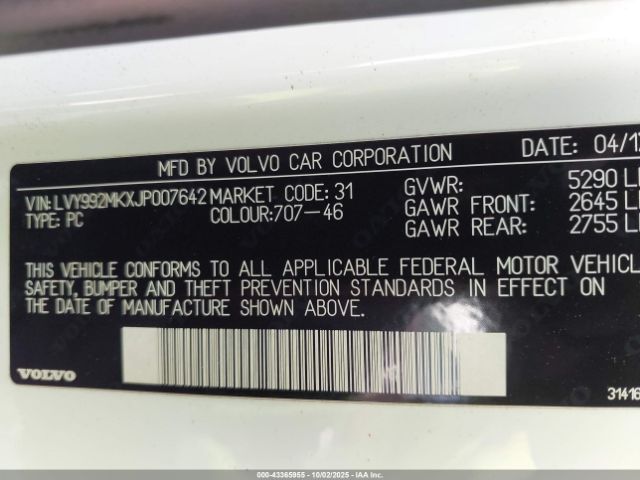 2018 VOLVO S90 LVY992MKXJP007642 Photo 8