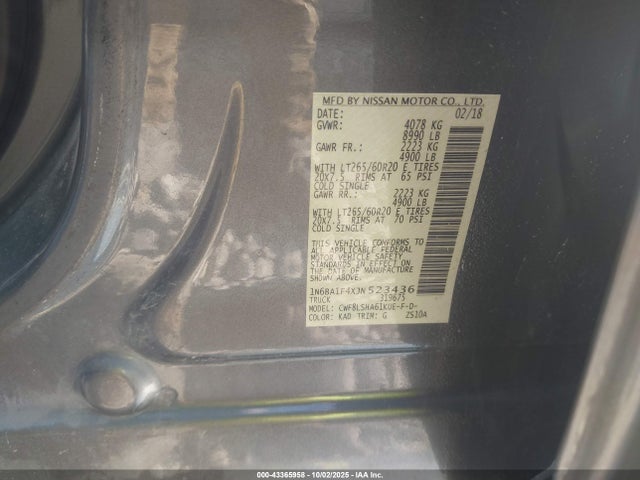 1N6BA1F4XJN523436 Nissan 2018