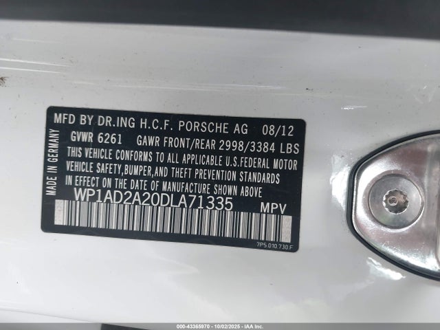 2013 PORSCHE CAYENNE WP1AD2A20DLA71335 Photo 8