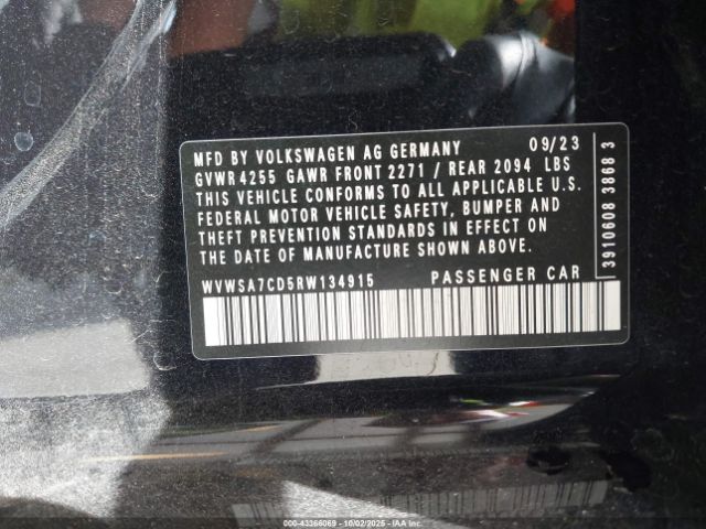 2024 VOLKSWAGEN GOLF GTI WVWSA7CD5RW134915 Photo 8