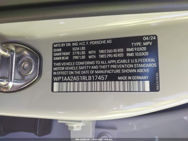 2024 PORSCHE MACAN WP1AA2A51RLB17457 Photo 8