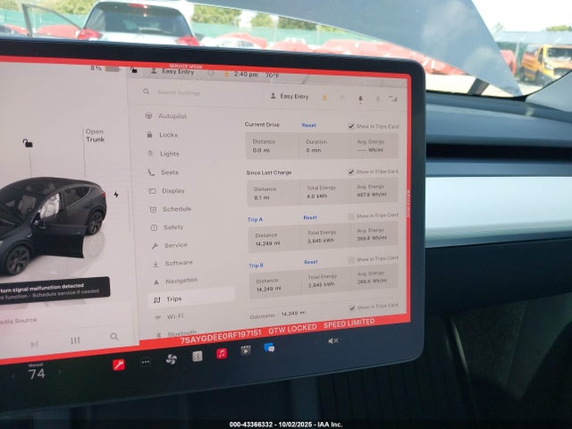 2024 Tesla Model Y Long Range Dual Motor All-wheel Drive მანქანა იყიდება აუქციონზე, vin: 7SAYGDEE0RF197151, აუქციონის ნომერი: 43366332