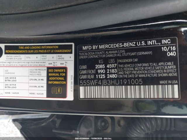 2017 MERCEDES-BENZ C 300 55SWF4JB3HU191005 Photo 8