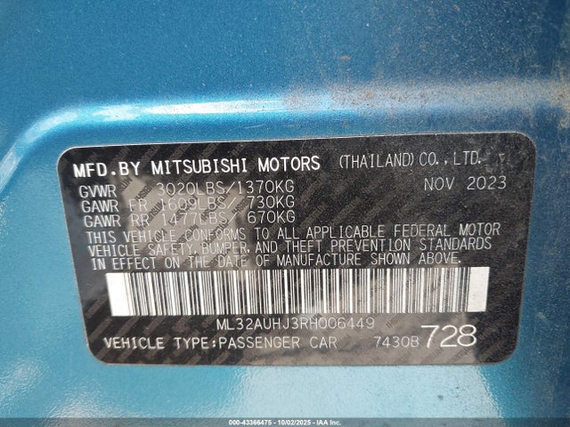 Mitsubishi mivec 2024 ML32AUHJ3RH006449 Image 9