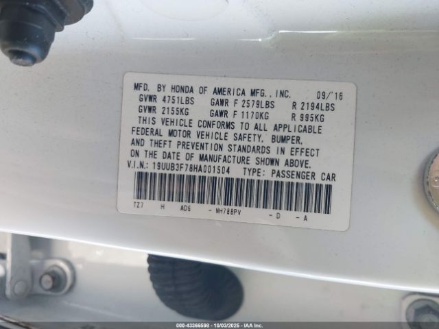2017 ACURA TLX 19UUB3F78HA001504 Photo 8
