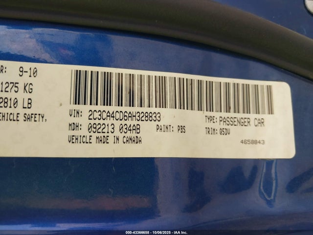 Aukcja sprzedaży 2010 Chrysler 300 Touring, vin: 2C3CA4CD6AH328833, numer aukcji: 43366658