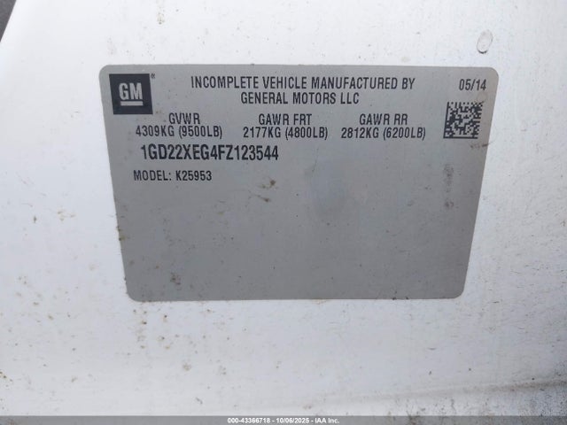Aukcja sprzedaży 2015 Gmc Sierra 2500hd, vin: 1GD22XEG4FZ123544, numer aukcji: 43366718